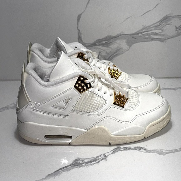 Nike Air Jordan 4 Metallic Gold Women's Size 9.5 Men's 8 B-GRADE - Picture 2 of 6